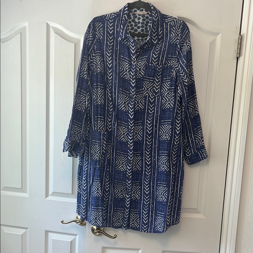 Soft Surroundings cotton, long sleeve dress.